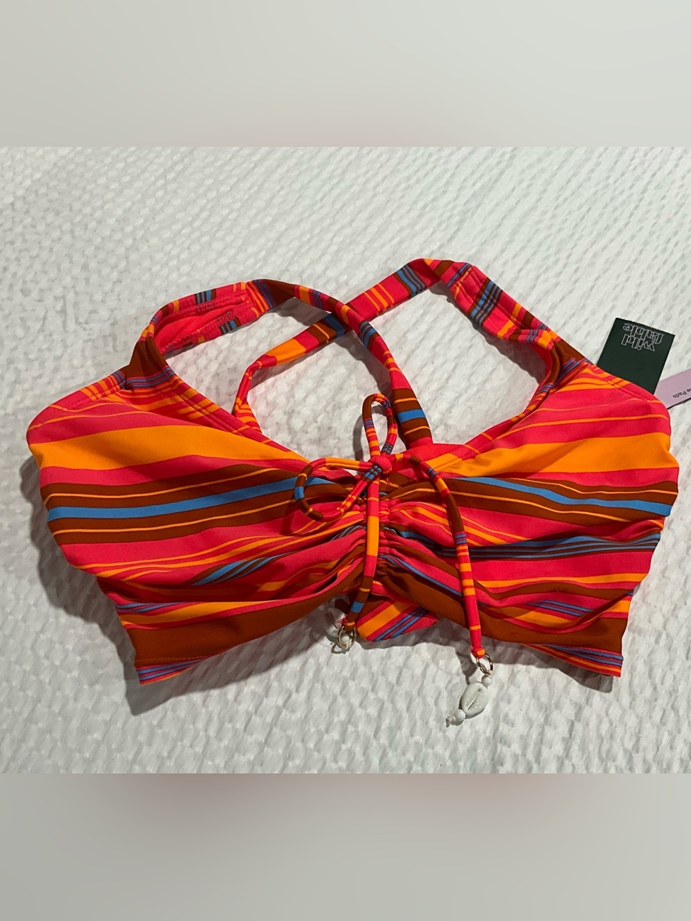Wild Fable Women's Drawstring Ruched Halter Bikini Top D/DD